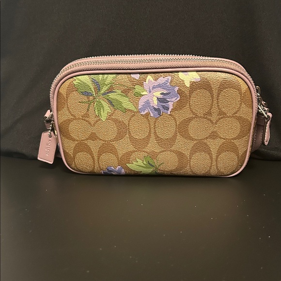 Coach F73007 Lily Crossbody Double Zip Signature Canvas with Leather trim - Picture 2 of 5